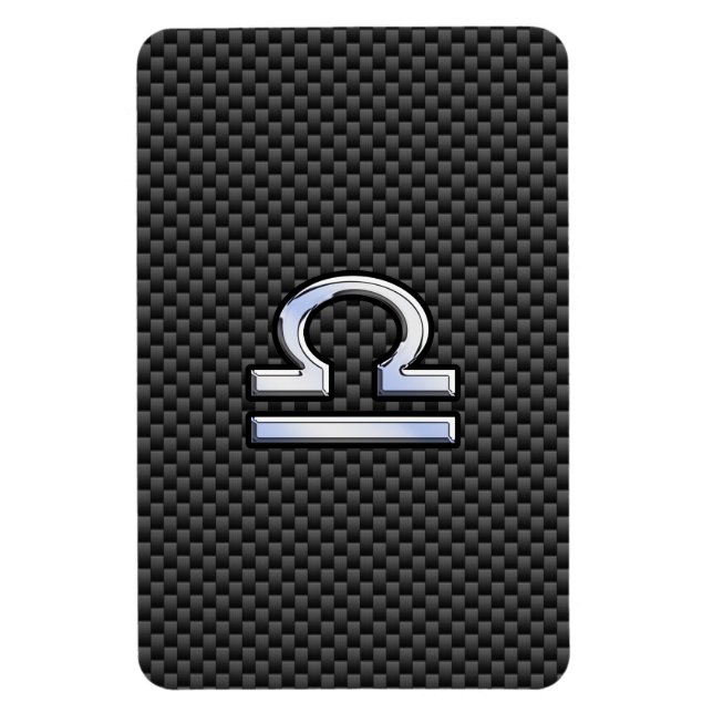 Libra Zodiac Symbol på kolfiberutskrift Magnet (Vertikal)