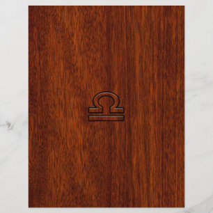 Libra Zodiac Symbol på Mahogany