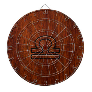 Libra Zodiac Symbol på Mahogany Darttavla