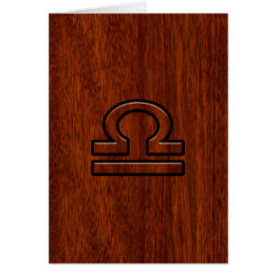 Libra Zodiac Symbol på Mahogany Hälsningskort