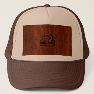 Libra Zodiac Symbol på Mahogany Keps