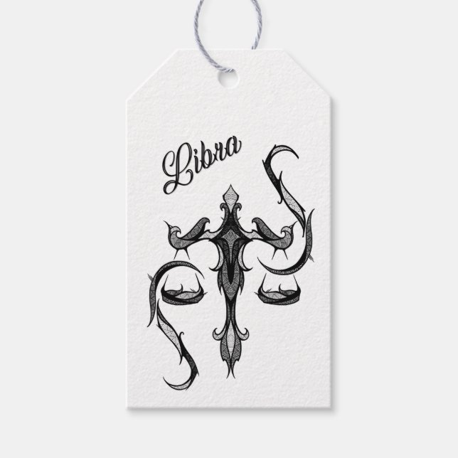 Libra Zodiac Symbol Presentetikett (Framsidan)