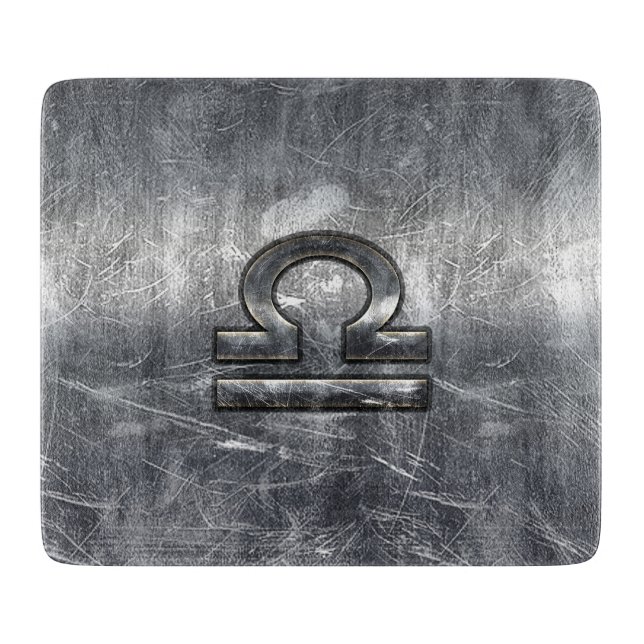 Libra Zodiac Symbol Silver Steel Stil (Framsidan)