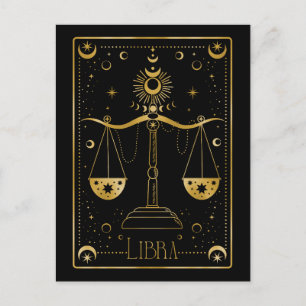 Libra zodiac-symbol vykort