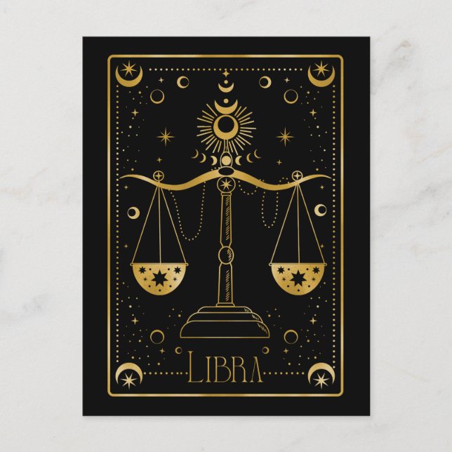 Libra zodiac-symbol vykort (Framsida)
