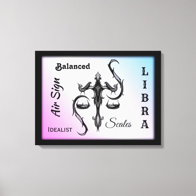 Libra Zodiac Symbol Wrapped Canvas (Framsida)