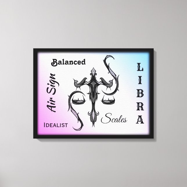 Libra Zodiac Symbol Wrapped Canvas (Framsida)