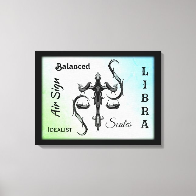 Libra Zodiac Symbol Wrapped Canvas (Framsida)