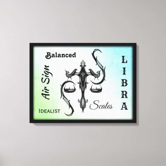 Libra Zodiac Symbol Wrapped Canvas (Framsida)