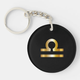 Libra Zodiac-tecken, Black & Guld-nyckelkedja