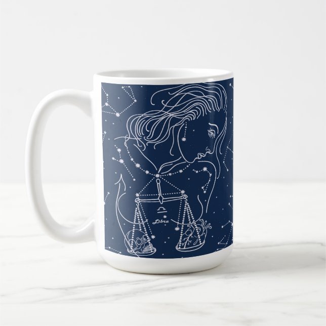 Libra zodiac-tecken kaffemugg (Vänster)