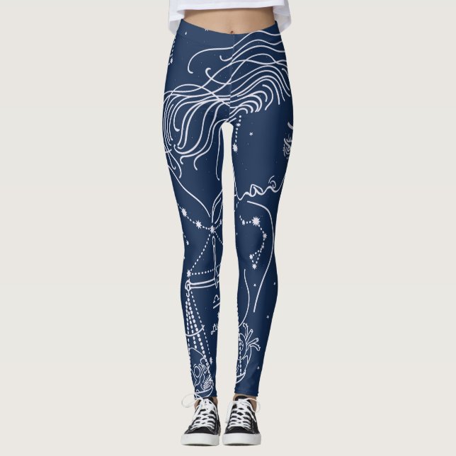Libra zodiac-tecken leggings (Framsida)