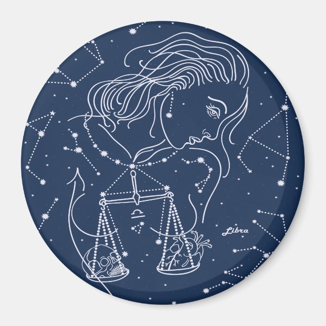 Libra zodiac-tecken magnet (Framsidan)