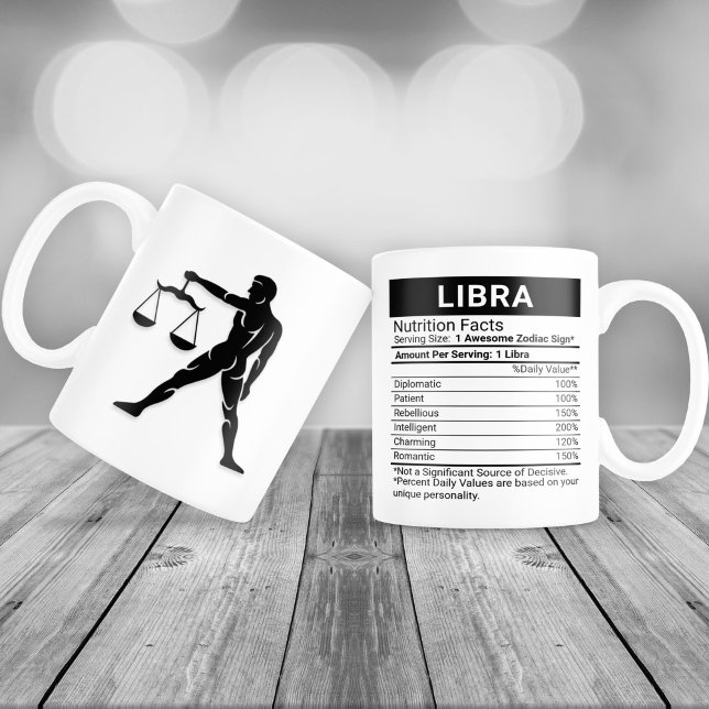 Libra Zodiac-tecken med näringsfynd. Jumbo Mugg (Skapare uppladdad)