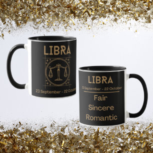 Libra Zodiac-tecken med symbol och spår Mugg