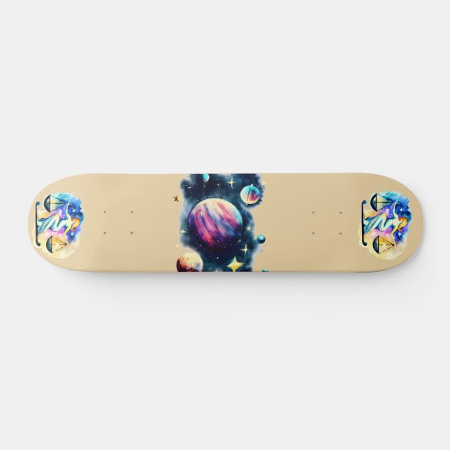 Libra zodiac-tecken mini skateboard bräda 18,5 cm (Horz)