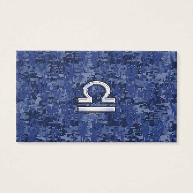 Libra Zodiac-tecken på blå digitalkamera Visitkort (Framsidan)