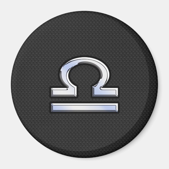 Libra Zodiac-tecken på Black Snake Skin Decor Magnet (Framsidan)