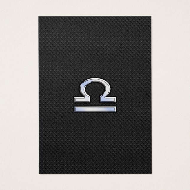 Libra Zodiac-tecken på Black Snake Skin Decor Visitkort (Framsidan)