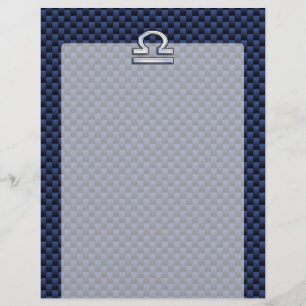 Libra Zodiac-tecken på Blue Carbon Fiber Stil