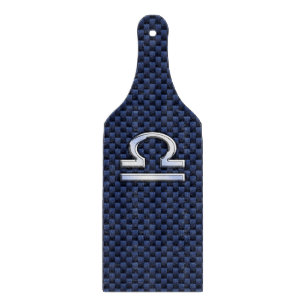 Libra Zodiac-tecken på Blue Carbon Fiber Stil