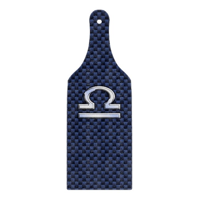 Libra Zodiac-tecken på Blue Carbon Fiber Stil (Framsidan)
