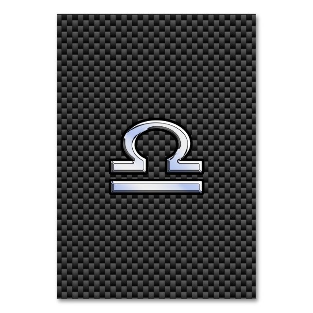 Libra Zodiac-tecken på koldioxidfiberutskrift Bordsnummer (Framsidan)