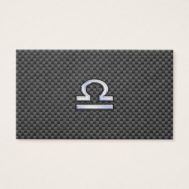 Libra Zodiac-tecken på koldioxidfiberutskrift Visitkort (Framsidan)