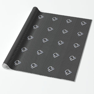Libra Zodiac-tecken på kolfiber Stil Presentpapper