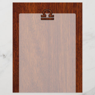 Libra Zodiac-tecken på mahogany Stil Decor