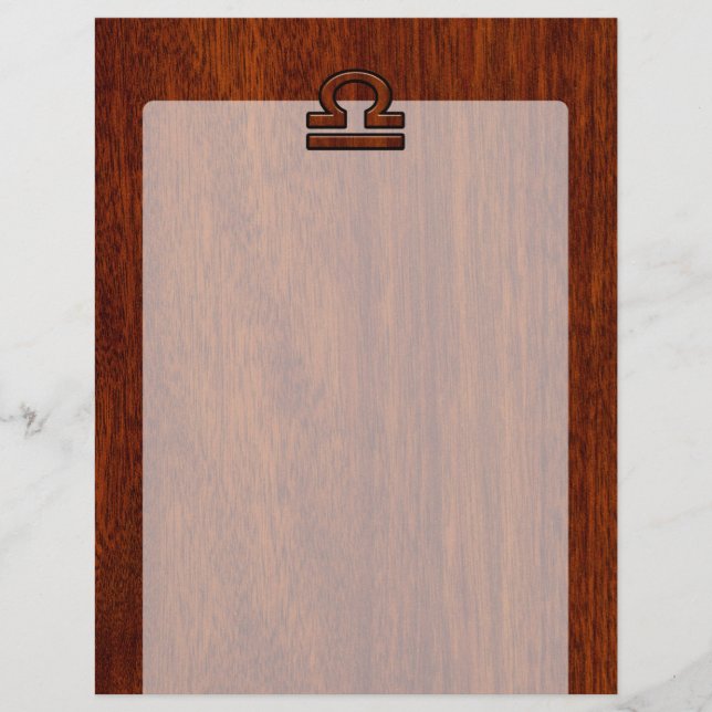 Libra Zodiac-tecken på mahogany Stil Decor (Framsida)