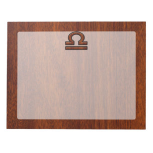 Libra Zodiac-tecken på mahogany Stil Decor Anteckningsblock