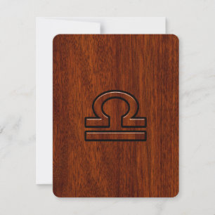 Libra Zodiac-tecken på Mahogany Stil-utskrift