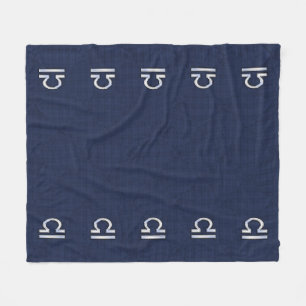 Libra Zodiac-tecken på marin kolfiber Stil Fleecefilt