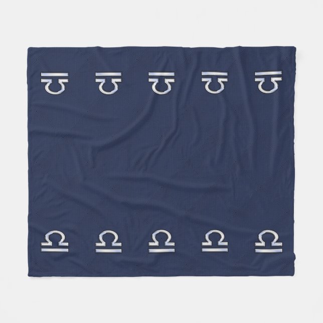 Libra Zodiac-tecken på marin kolfiber Stil Fleecefilt (Framsidan (Horisontell))