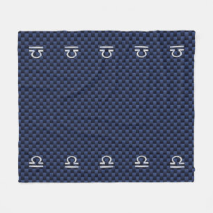 Libra Zodiac-tecken på marin kolfiber Stil Fleecefilt