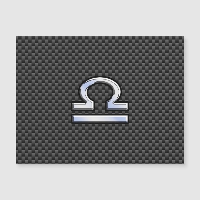 Libra Zodiac-tecken på svart kolfiberutskrift (Framsida)