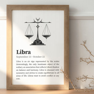 Libra Zodiac-tecken poster