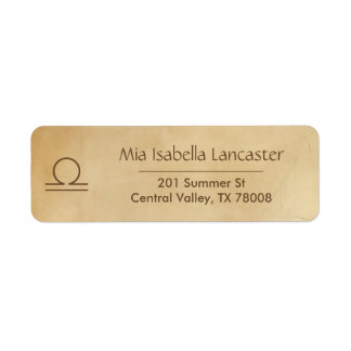Libra Zodiac-tecken - Returetiketter Returadress Etikett