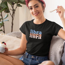 Libra Zodiac-tecken | Rosa Power Färg T Shirt