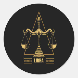 Libra Zodiac-tecken Runt Klistermärke