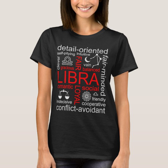 Libra Zodiac-tecken T Shirt (Framsida)