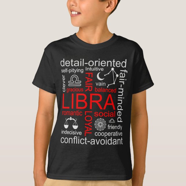 Libra Zodiac-tecken T Shirt (Framsida)