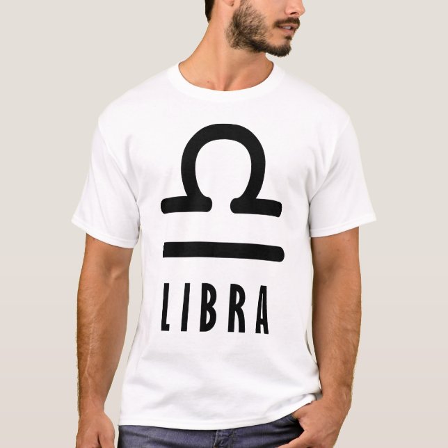 Libra zodiac-tecken t shirt (Framsida)