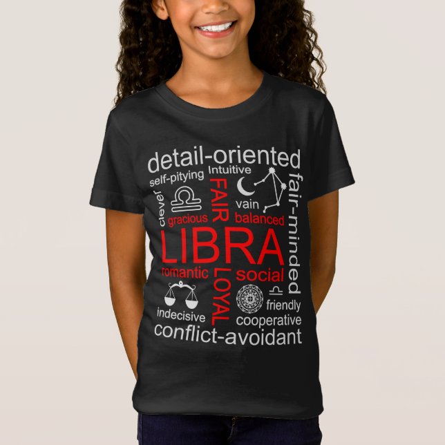 Libra Zodiac-tecken T Shirt (Framsida)
