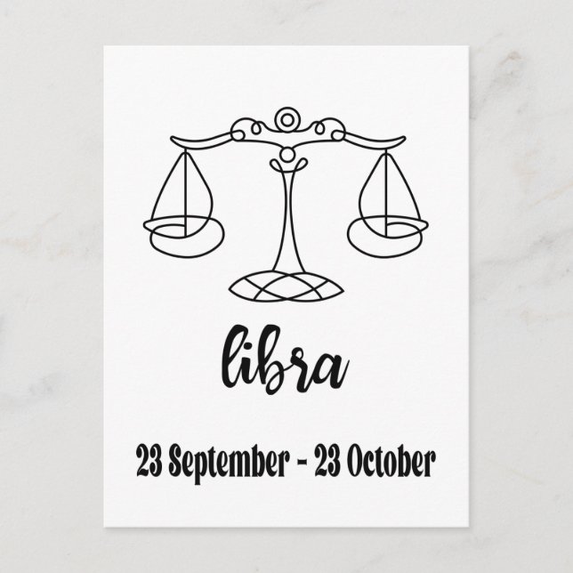 Libra, Zodiac-tecken Vykort (Framsida)