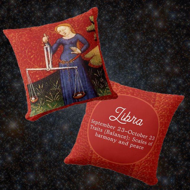 Libra Zodiac-teckenskalor, Födelsedagsfest Kudde (Skapare uppladdad)