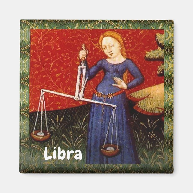 Libra Zodiac-teckenskalor, Födelsedagsfest Magnet (Framsidan)