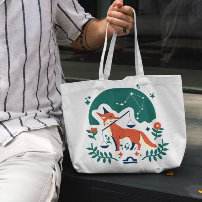 Libra Zodiac Tote Bag Tygkasse (Skapare uppladdad)
