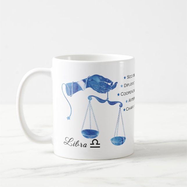 Libra Zodiac Traits Mugg (Vänster)